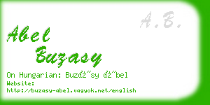 abel buzasy business card